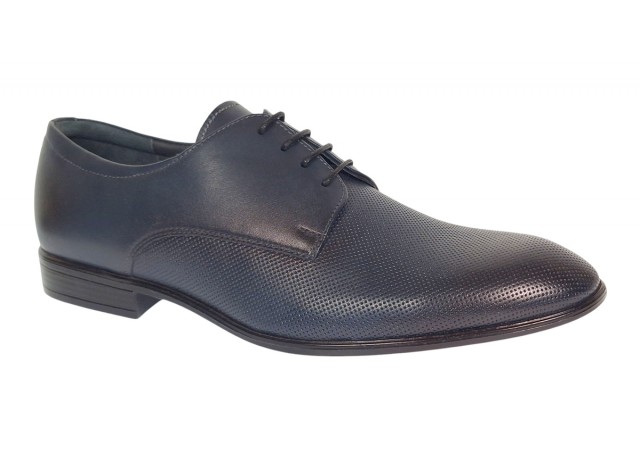 Pantofi barbati eleganti din piele naturala texturata bleumarin – Eleganta si rafinament 346ABLM